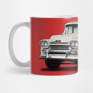 1955 Chevrolet Cameo Pickup Truck Cream red accent Mug